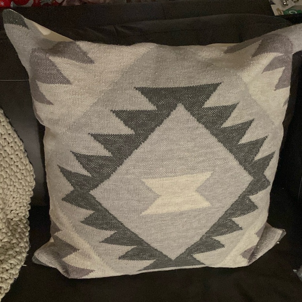 Gray and Cream FJÄLLSKRÄP Geometric Accent Pillow NWT